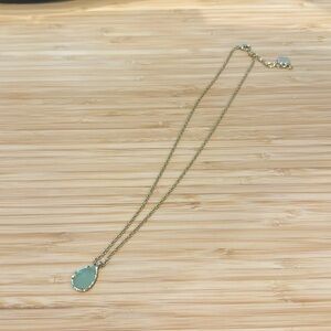 Kendra Scott necklace - gold with mint green stone